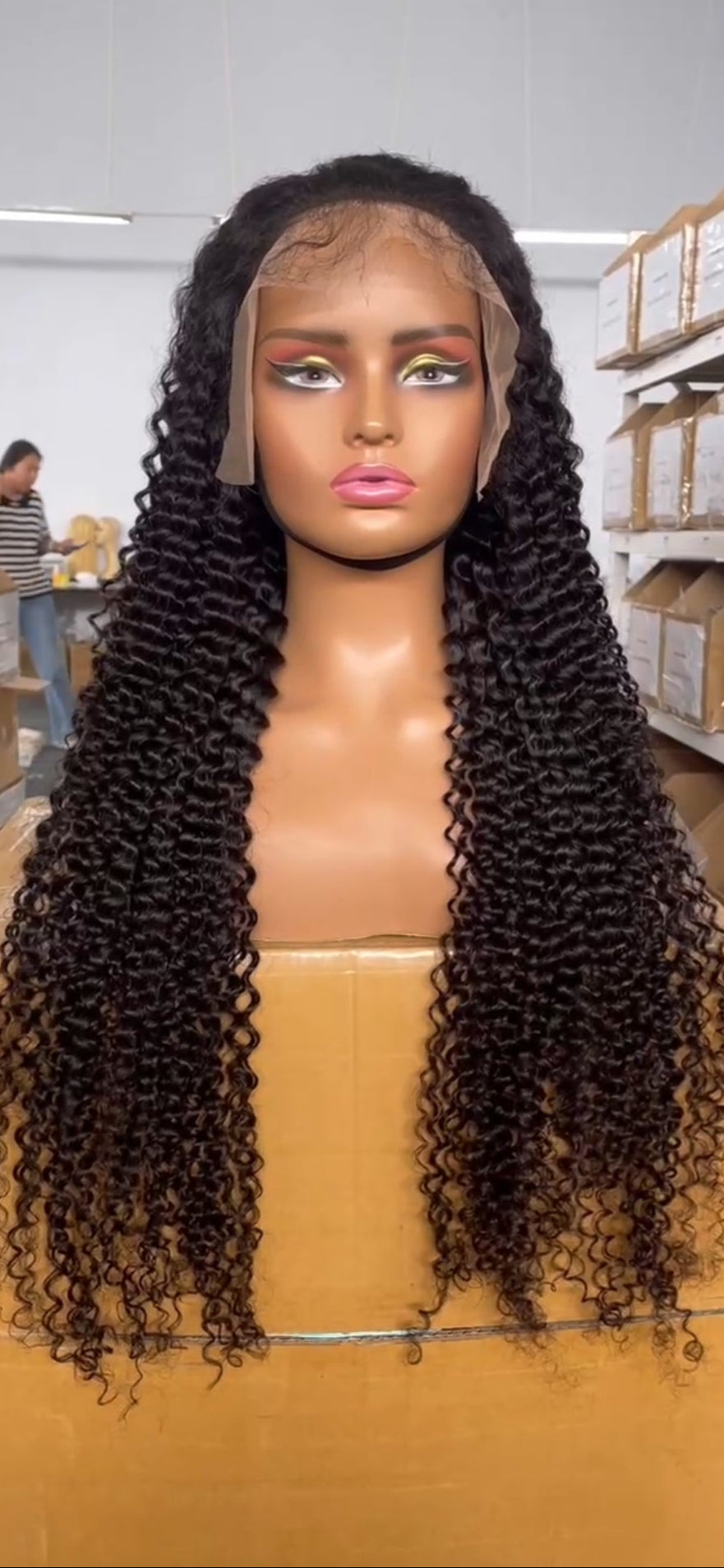 Kinky Curly Full Lace Wig – Natural Black