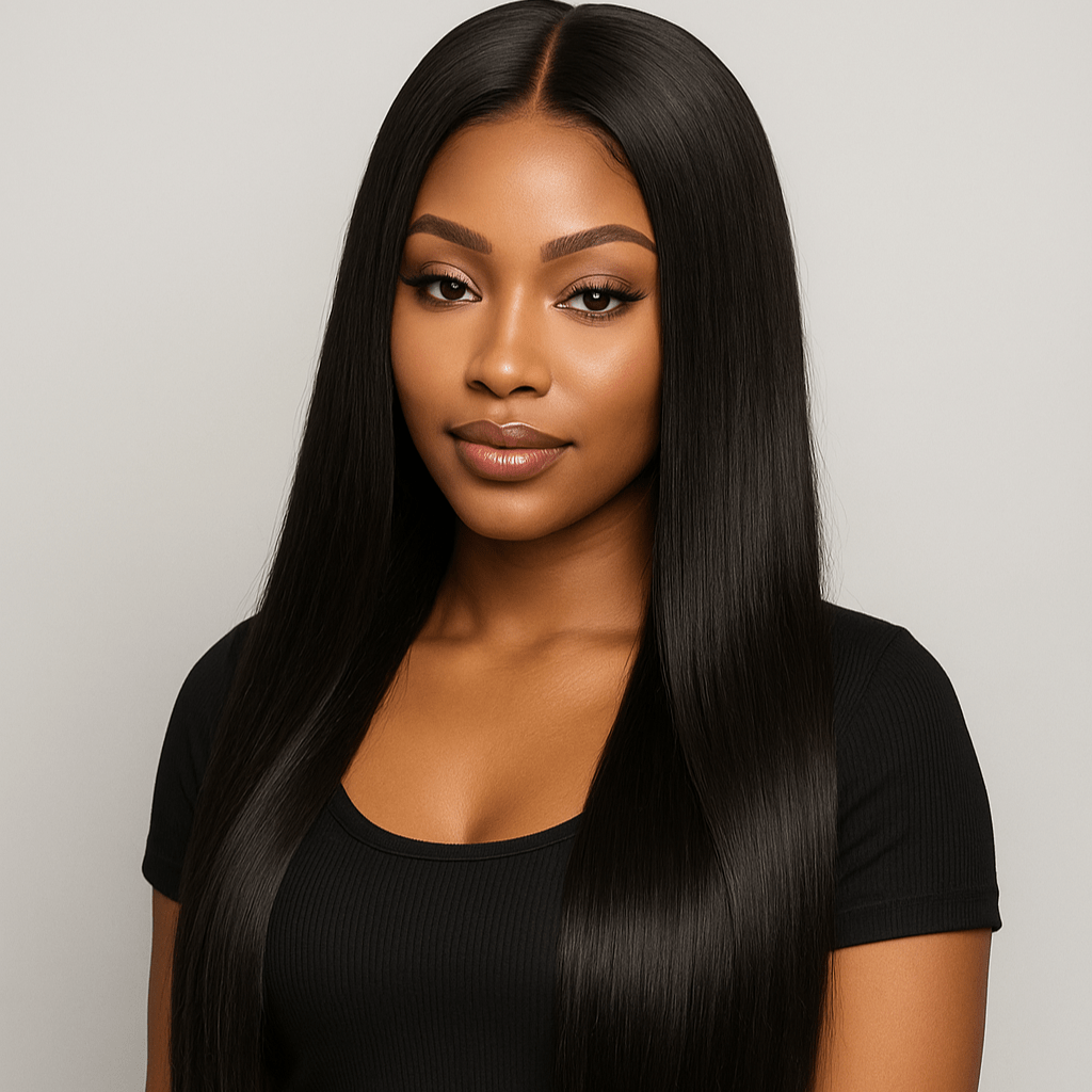 Boss Flow – 28" Straight Lace Front Wig (Natural Black) - Crown'd Cuties
