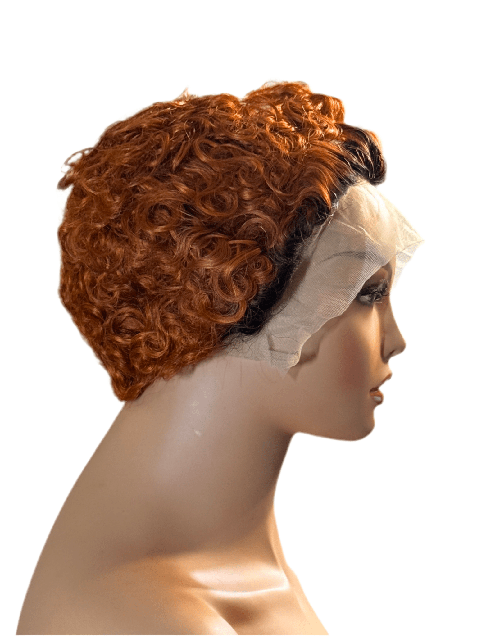 Spice Pixie – 8" Curly Lace Front Wig (Copper Red) - Crown'd Cuties