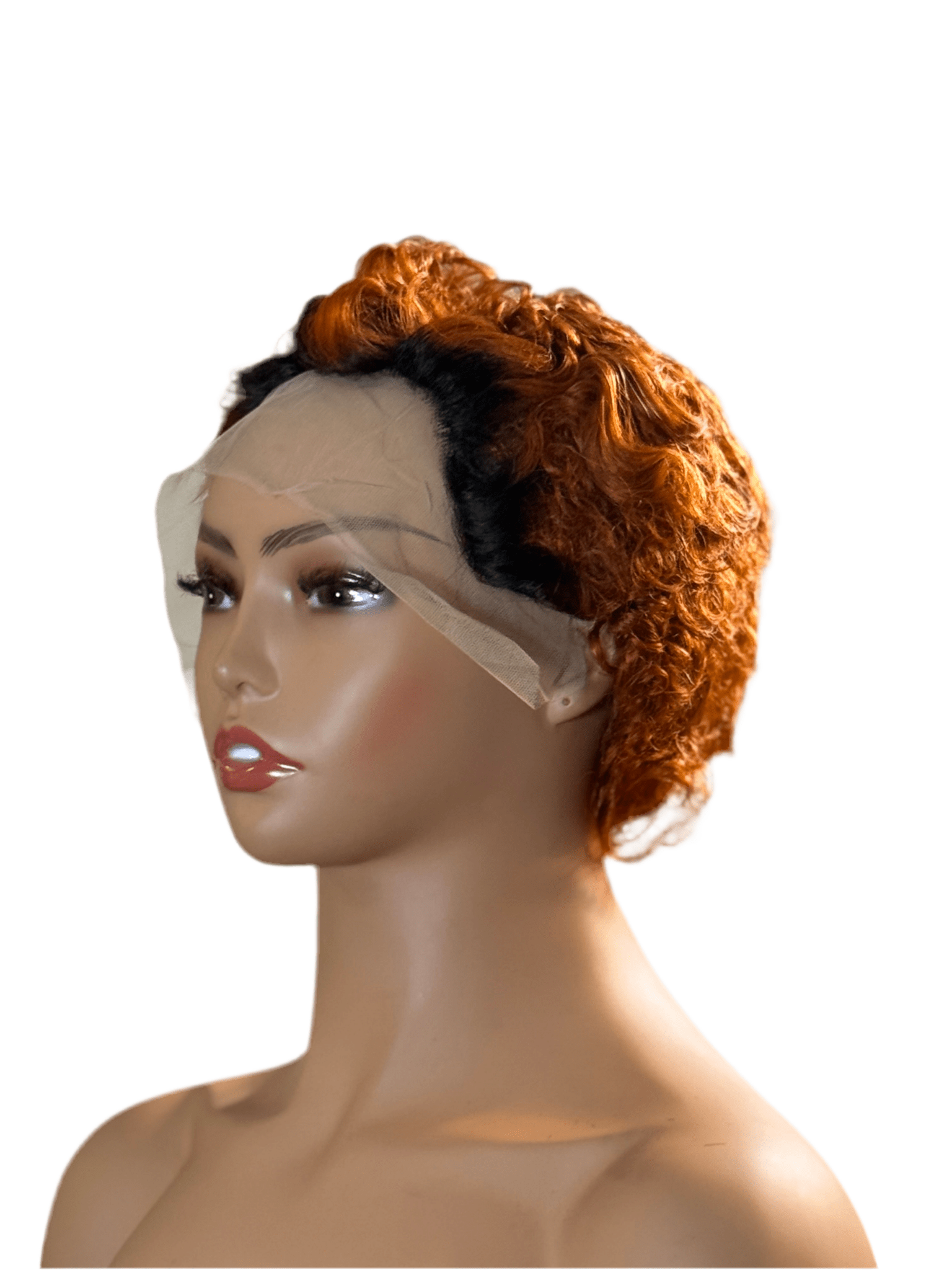 Spice Pixie – 8" Curly Lace Front Wig (Copper Red) - Crown'd Cuties