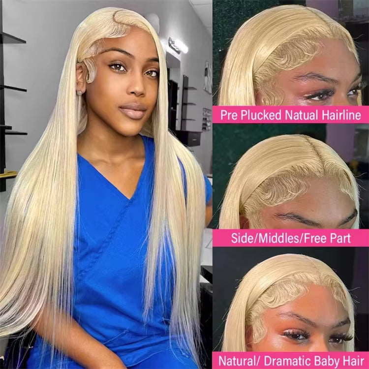"613 Blonde Brazilian Straight 13x4 Lace Front Wig – Human Hair"