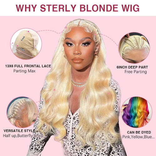 613 Brazilian Body Wave 13x4 Lace Front Wig – Platinum Blonde Hollywood Glam