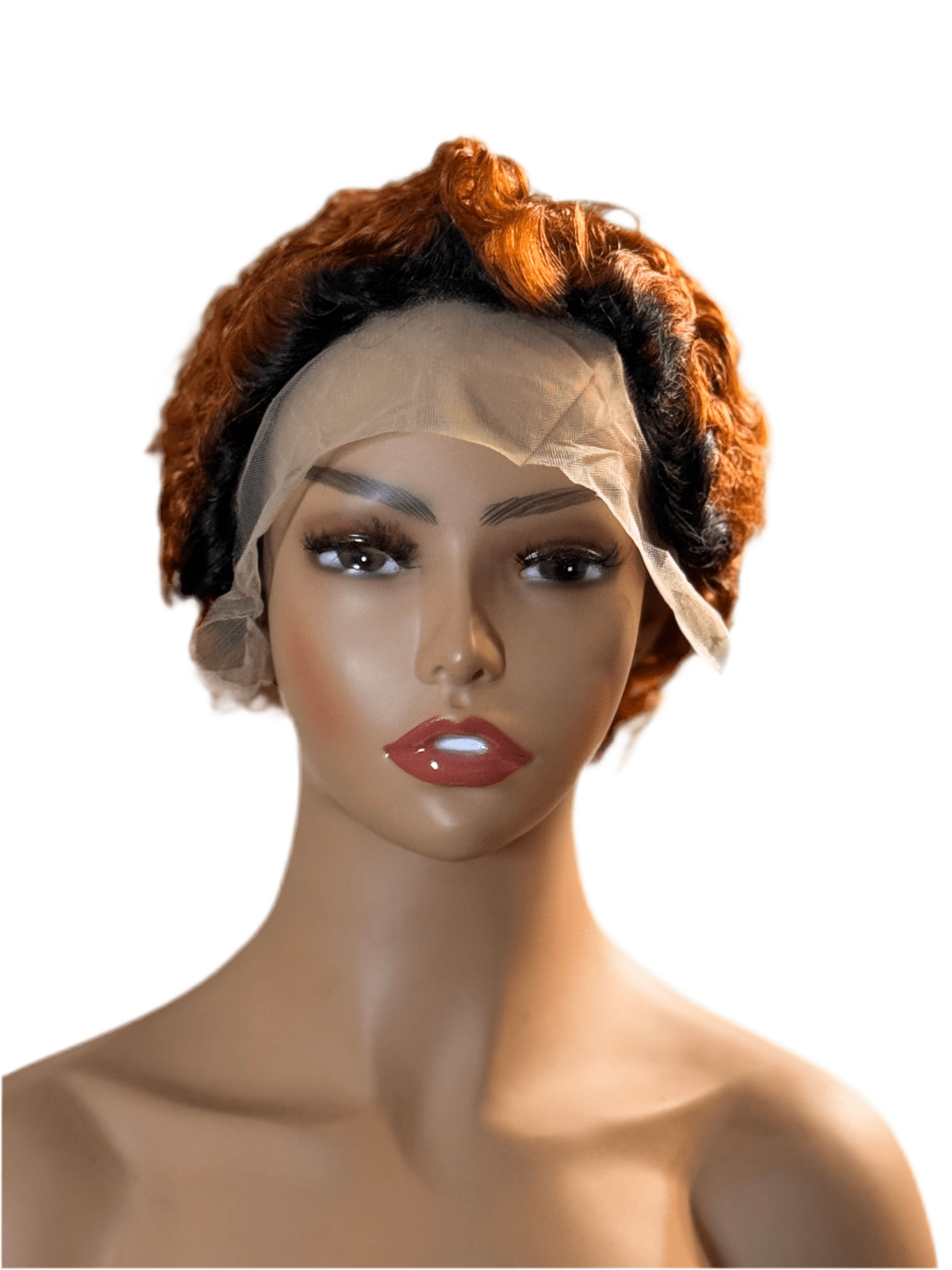 Spice Pixie – 8" Curly Lace Front Wig (Copper Red) - Crown'd Cuties