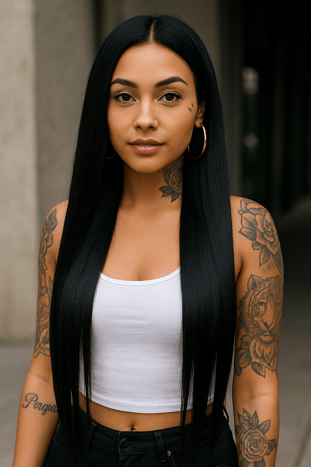 Silk Set – 4 - Pack of 24" Straight Human Hair Bundles (Natural Black) - Crown'd Cuties