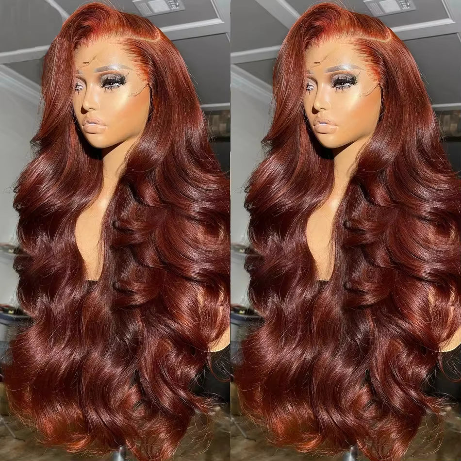 Copper Red Loose Wave 13x4 HD Lace Front Wig – Brazilian Human Hair