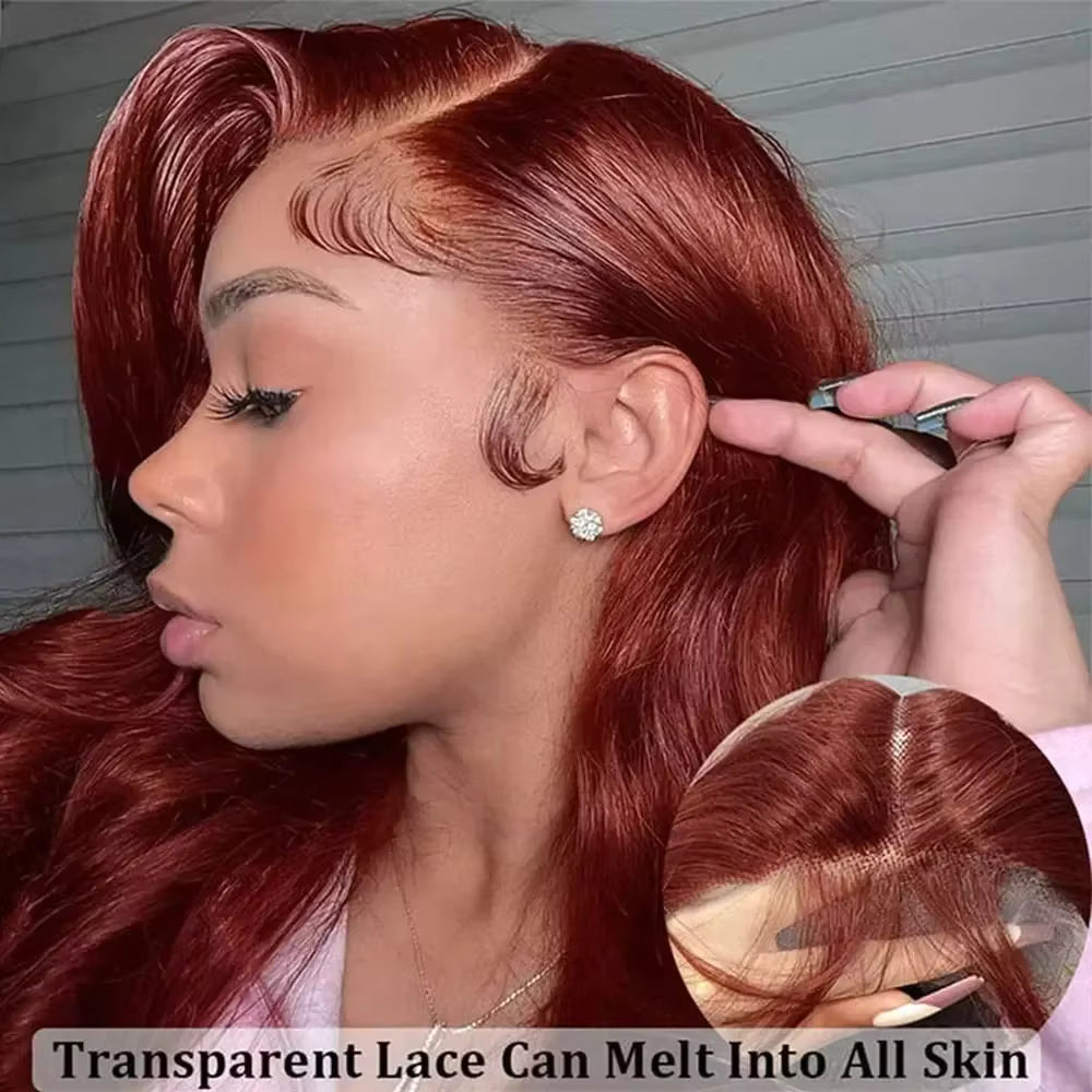 Copper Red Loose Wave 13x4 HD Lace Front Wig – Brazilian Human Hair