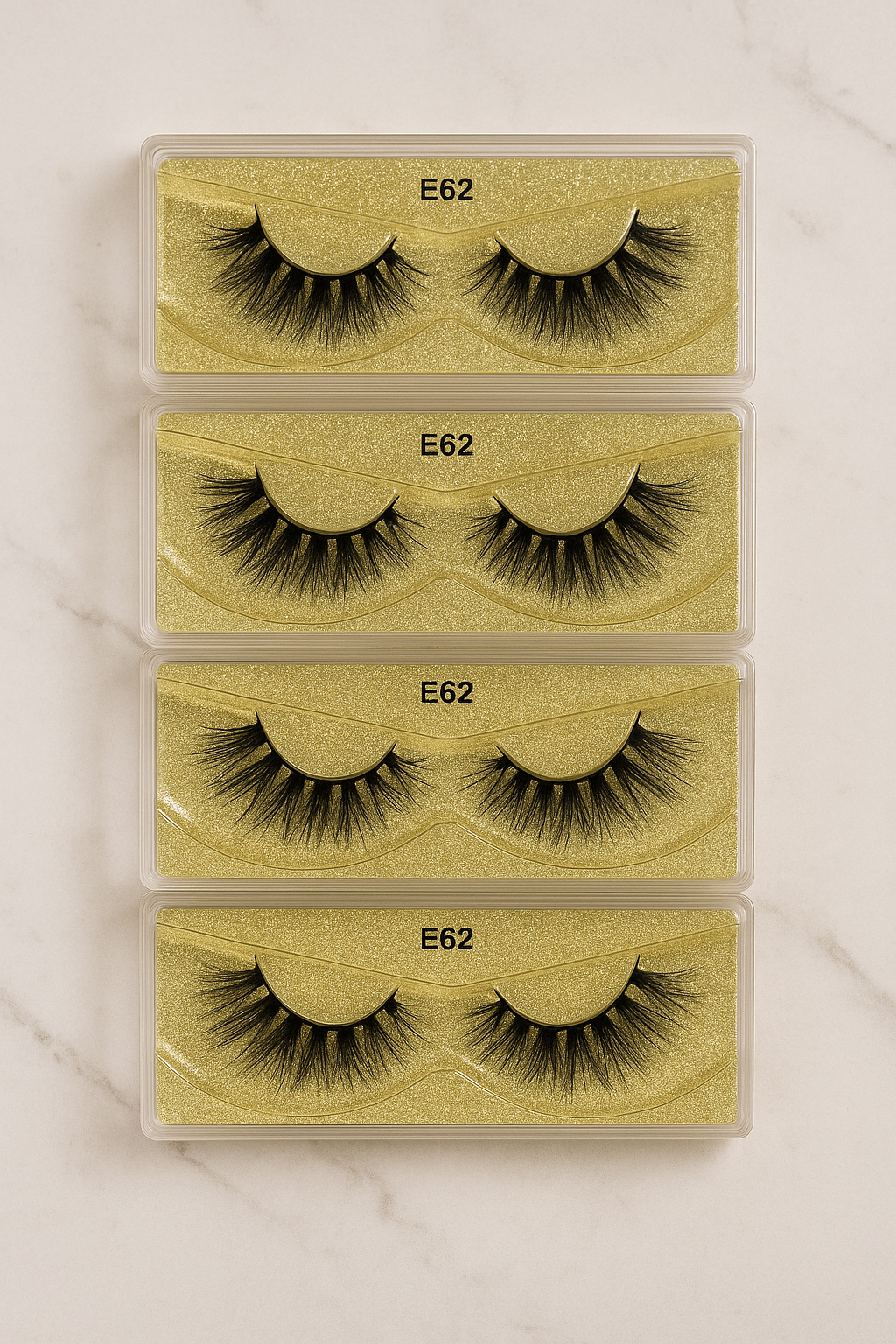 Golden Whisper – E62 Elegant Strip Lash - Crown'd Cuties
