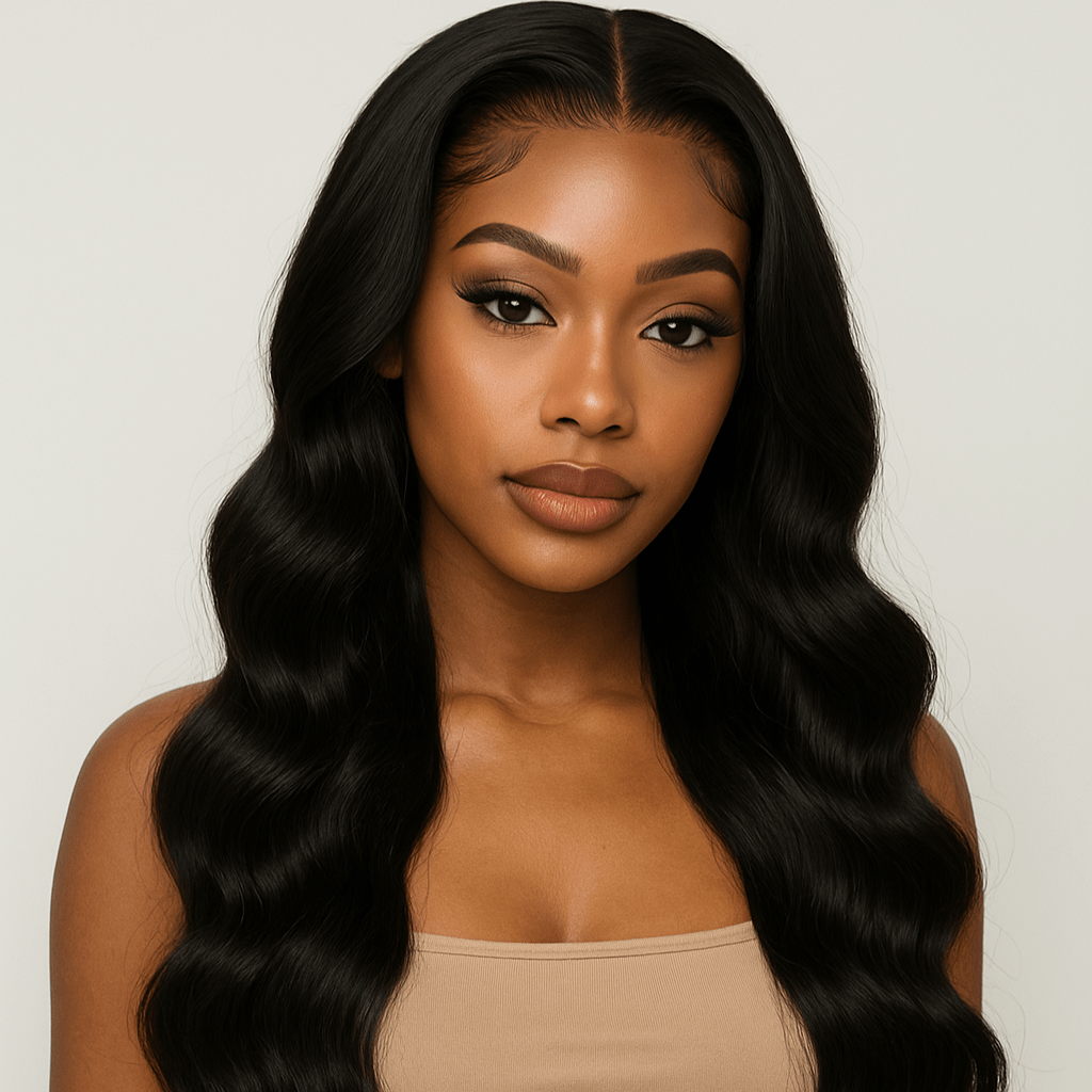 Royal Drip – 26" Body Wave Lace Front Wig (Natural Black) - Crown'd Cuties